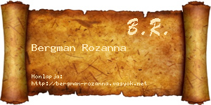 Bergman Rozanna névjegykártya